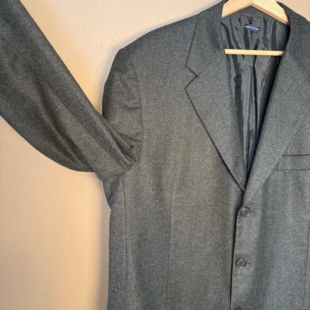 Giorgio Armani Classico Charcoal Gray Black Men's Wool & Cashmere Blazer 44R